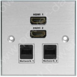 Wall plate with 2 HDMI and 2 Network