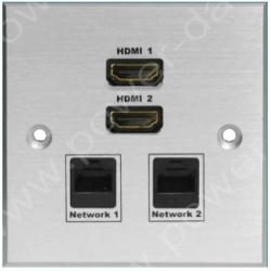 Wall plate with 2 HDMI and 2 Network