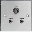 Wall plate with BNC and 2 RCA Audio