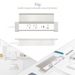 Built-in power socket with cover